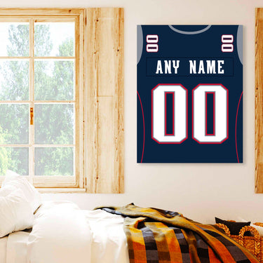 New England Jersey Custom Canvas Print Wall Art for Boy Girl Men Women Football Personalized Canvas Art